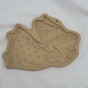 Brown Bag Cookie Art Angel Playing Lute Stoneware Mold 1986 Hill Design Inc.